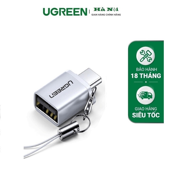 Ugreen 50283 Cáp chuyển đổi UGREEN Type C sang USB 3.0 A có dây buộc  màu xám